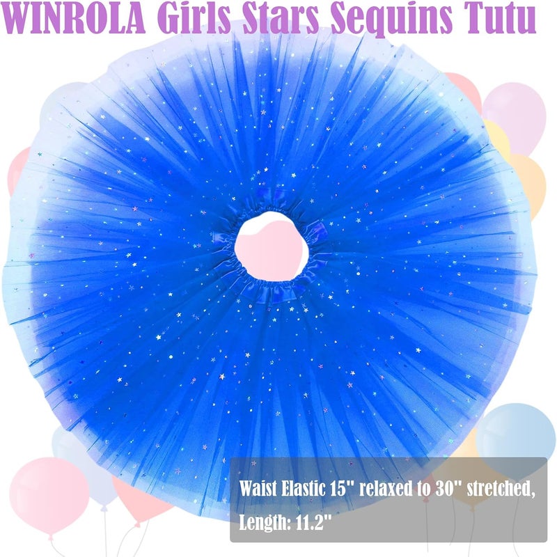 WINROLA Girls Stars Sequins Tutu Skirt Princess Ballet Dance Tutu Dress 3 Layered Halloween Christmas Tutu - Image 2